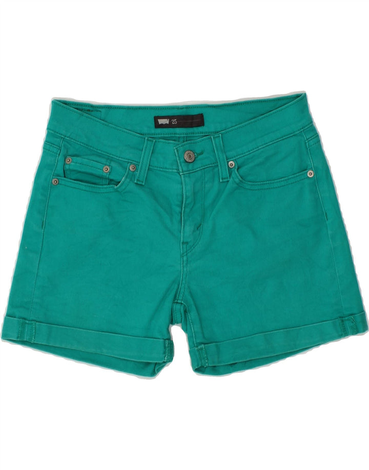 LEE Womens Denim Shorts W25 XS Turquoise Cotton Vintage Lee and Second-Hand Lee from Messina Hembry 