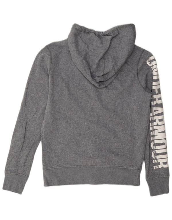 Felpa con cappuccio e zip grafica da uomo Under Armour XS in cotone chiazzato grigio