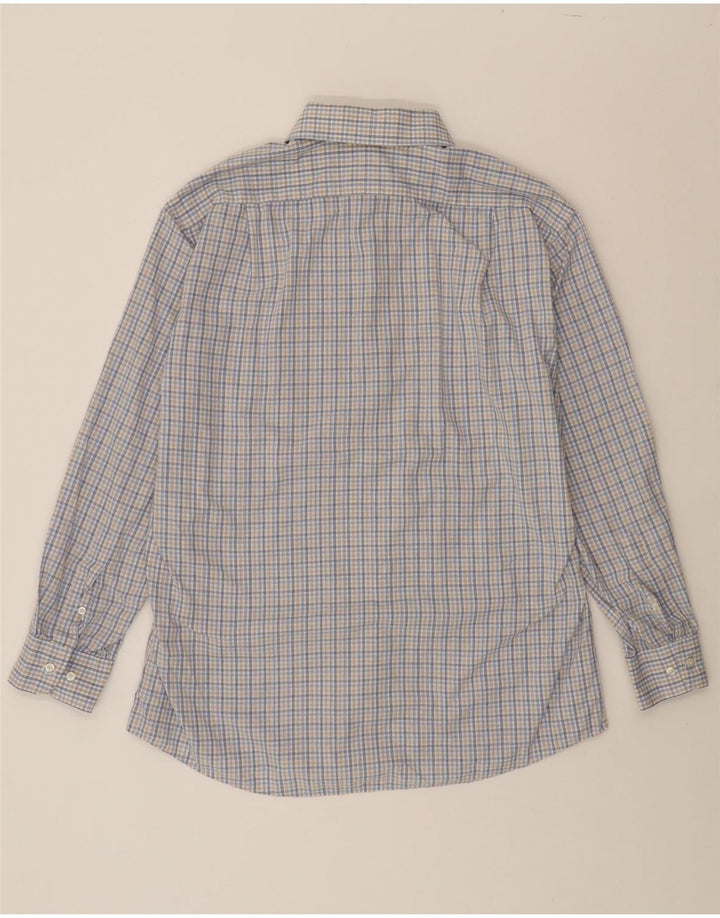 DOCKERS Mens Fitted Fitted Shirt Size 16 16 1/2 Large Blue Check Cotton Vintage Dockers and Second-Hand Dockers from Messina Hembry 