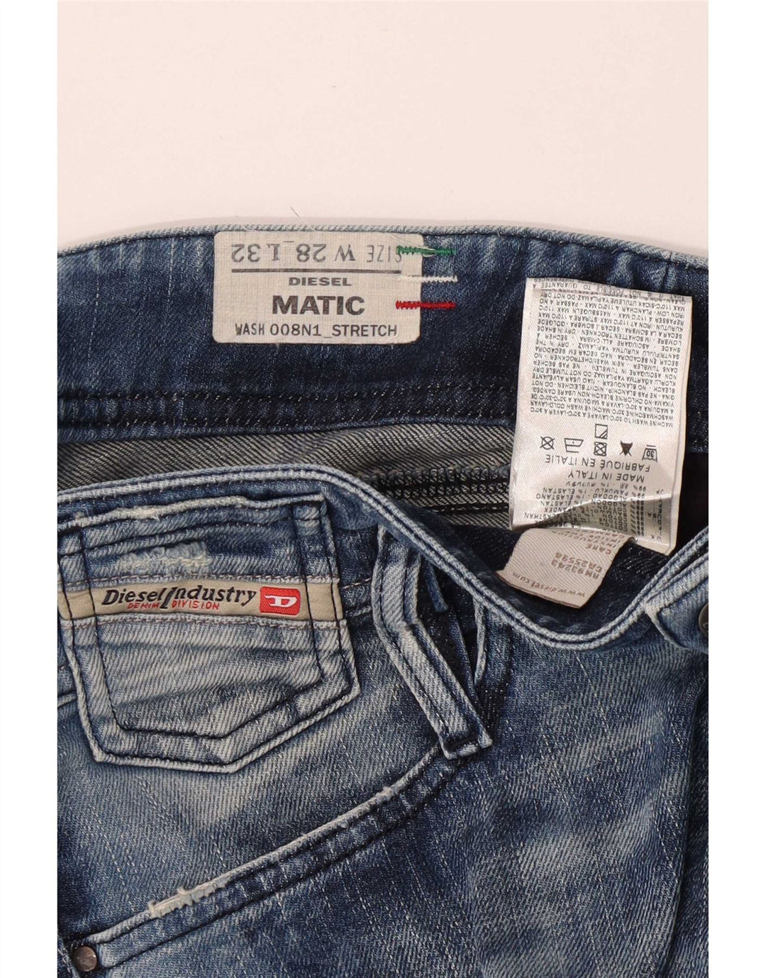 Jeans slim da donna Diesel Matic effetto consumato W28 L32 cotone blu
