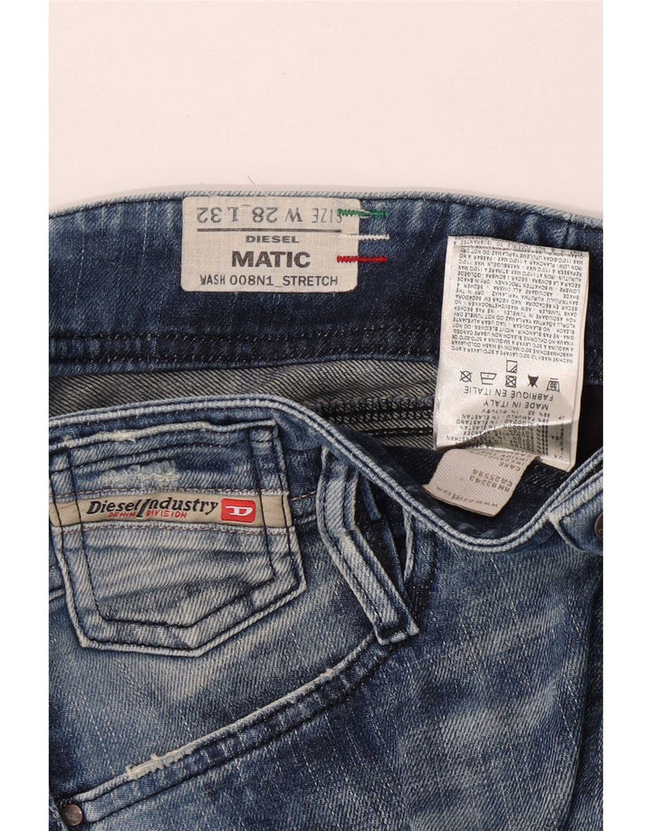 Jeans slim da donna Diesel Matic effetto consumato W28 L32 cotone blu