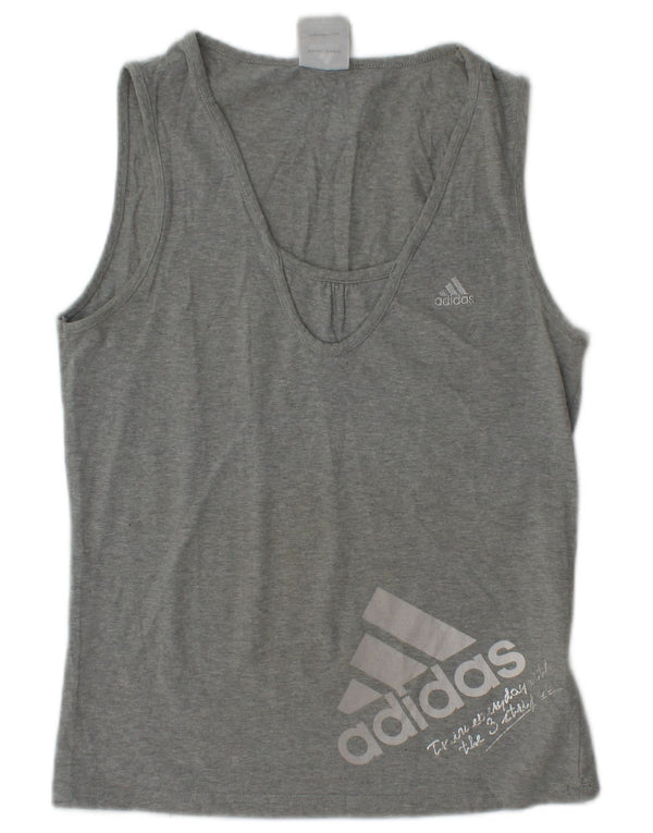 Canotta grafica da donna ADIDAS UK 12 Cotone grigio medio