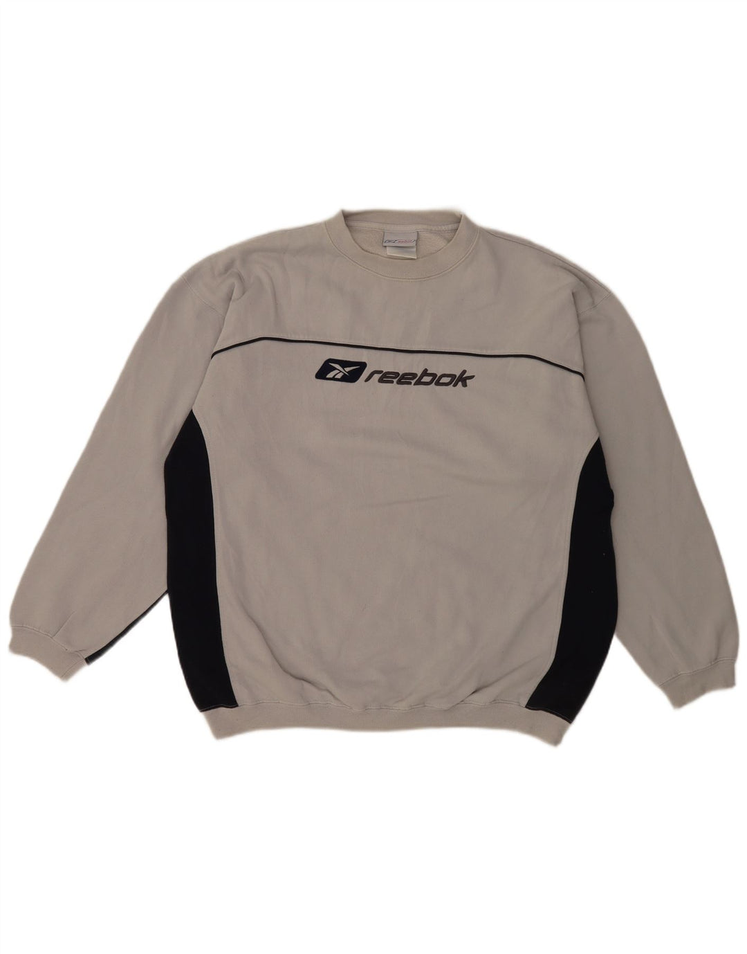 Felpa grafica da uomo Reebok Jumper XL in cotone color block grigio