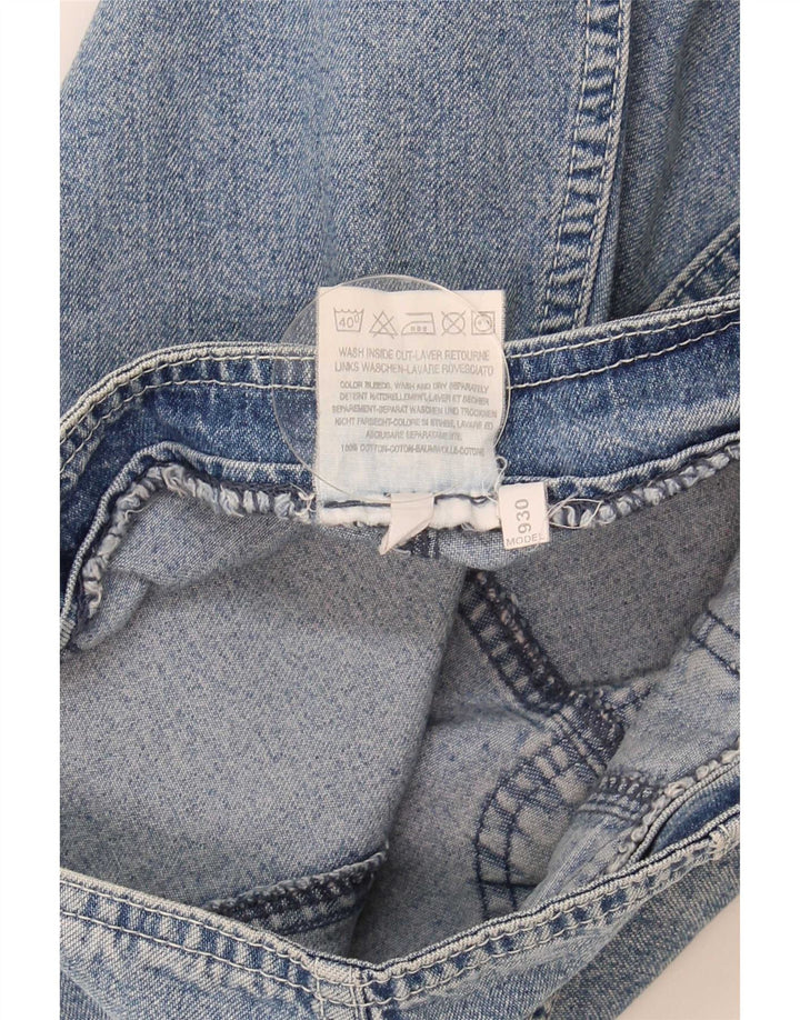 Minigonna vintage da donna in denim W27 piccola in cotone blu