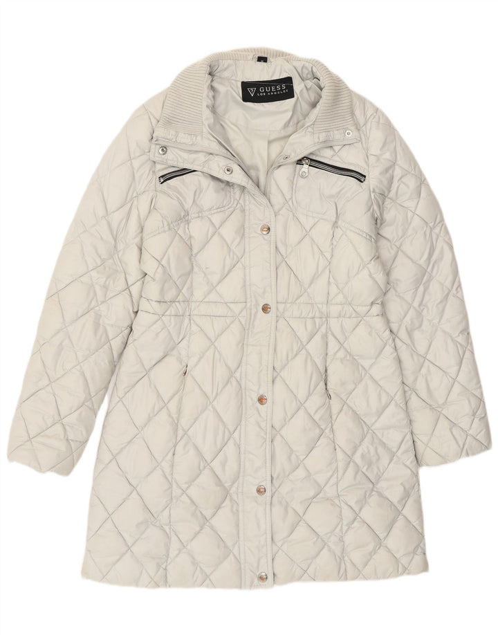 Cappotto trapuntato da donna Guess UK 14 poliestere bianco medio