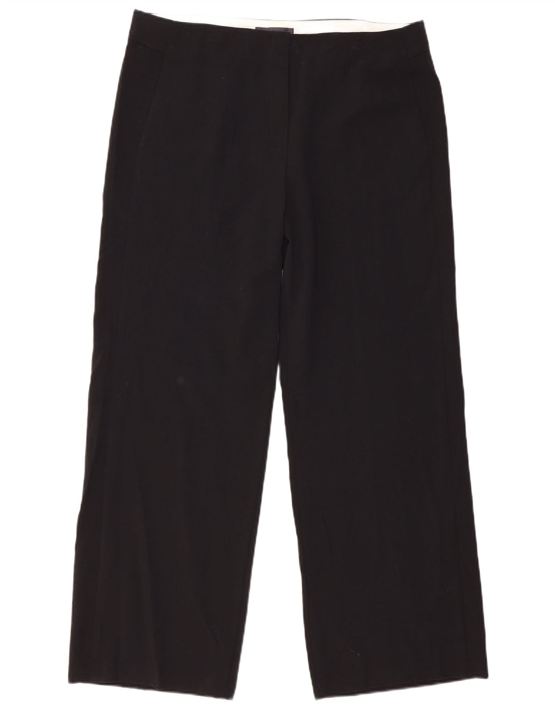 MARKS & SPENCER Pantaloni chino a vita alta da donna UK 16 Large W36 L29 Nero