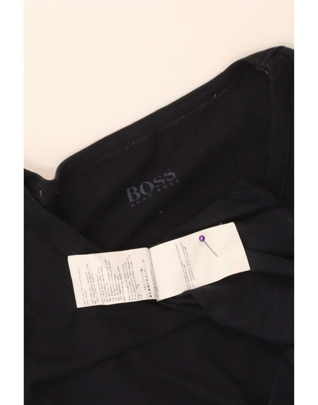 T-shirt da uomo Hugo Boss Top Large in cotone blu navy