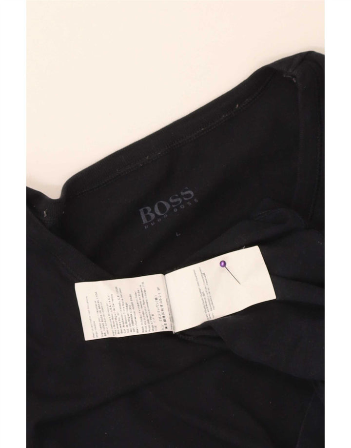 T-shirt da uomo Hugo Boss Top Large in cotone blu navy