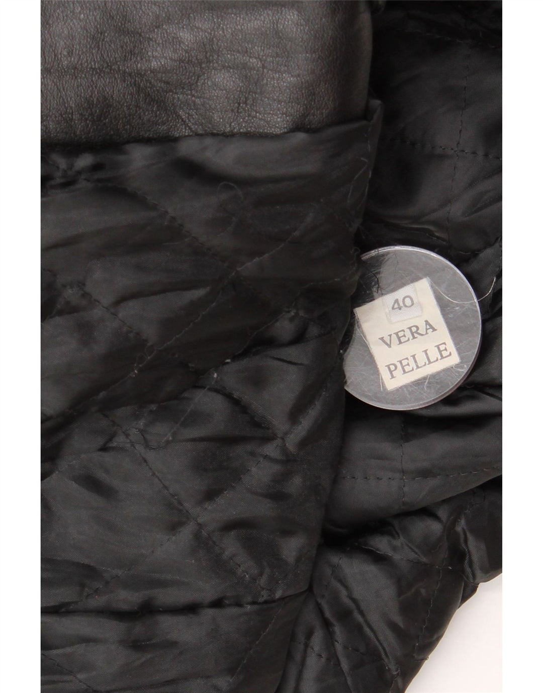 Cappotto in pelle da donna vintage IT 40 piccolo in pelle nera