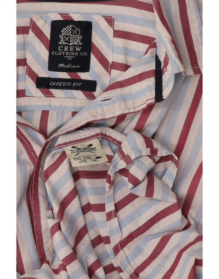 Crew Clothing Camicia da uomo dal taglio classico in cotone a righe blu medio