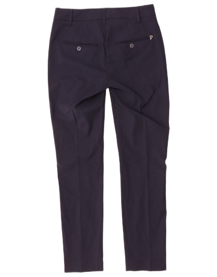 Pantaloni da abito slim da donna Dondup W25 L27 poliestere blu navy