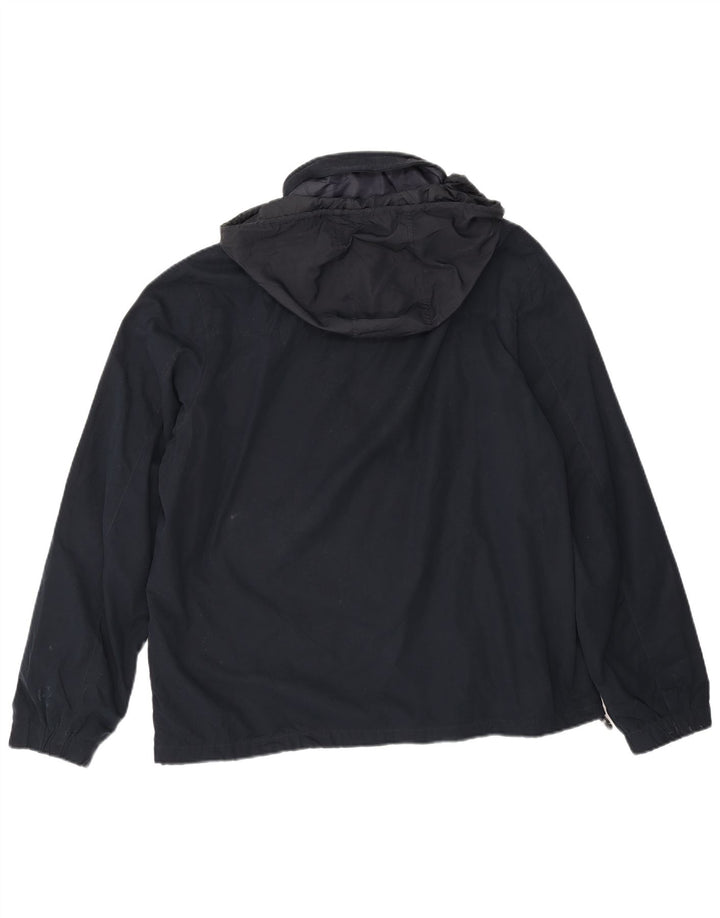 Giacca anorak da uomo con cappuccio Farah UK 40 Large in poliestere blu navy