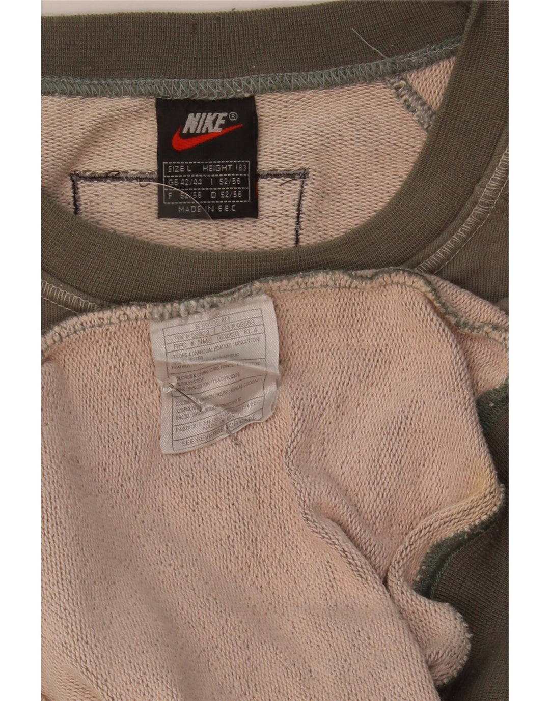 Felpa da uomo Nike Jumper UK 42/44 Large Grigio Cotone