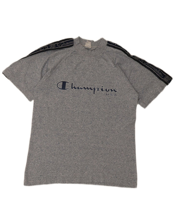 T-shirt grafica da uomo Champion Top piccola blu chiazzata