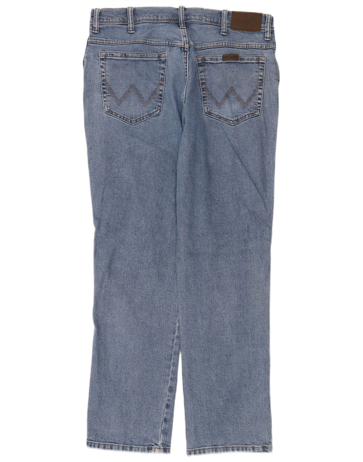 Jeans dritti da uomo Wrangler vestibilità regolare W38 L32 cotone blu