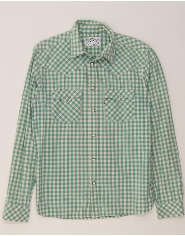 Camicia Levi's da uomo in cotone a quadri verde medio