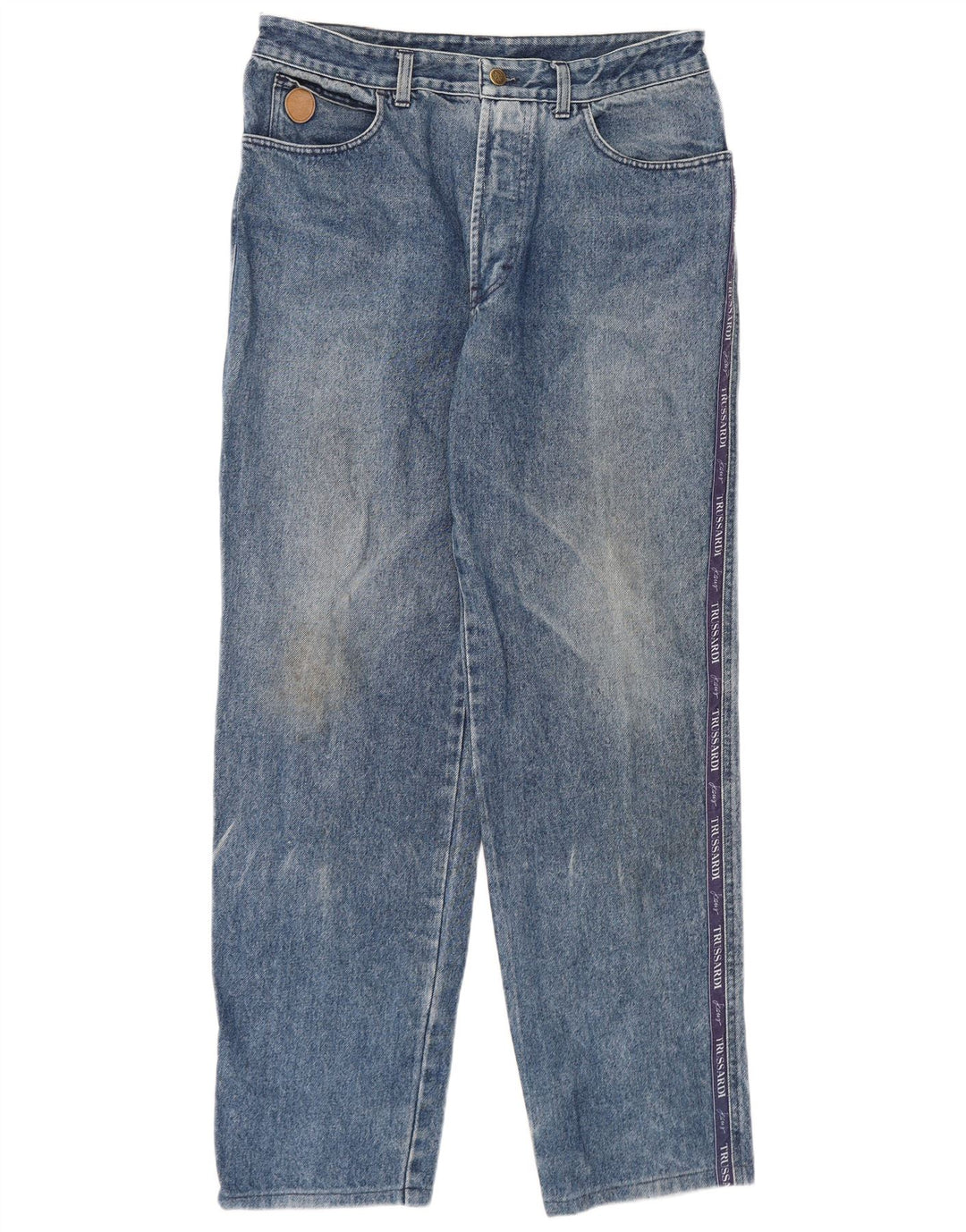 Jeans Straight Uomo Trussardi IT 52 XL W38 L32 Blu Cotone