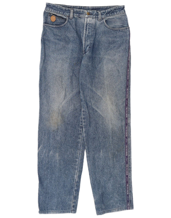 Jeans Straight Uomo Trussardi IT 52 XL W38 L32 Blu Cotone