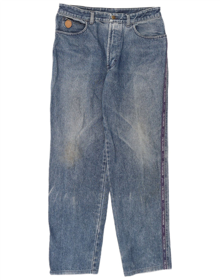 Jeans Straight Uomo Trussardi IT 52 XL W38 L32 Blu Cotone