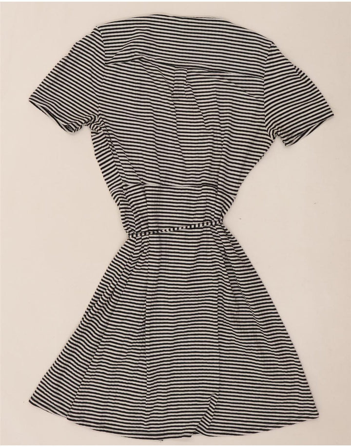 Topshop Abito avvolgente da donna UK 10 Piccolo poliestere a righe nere