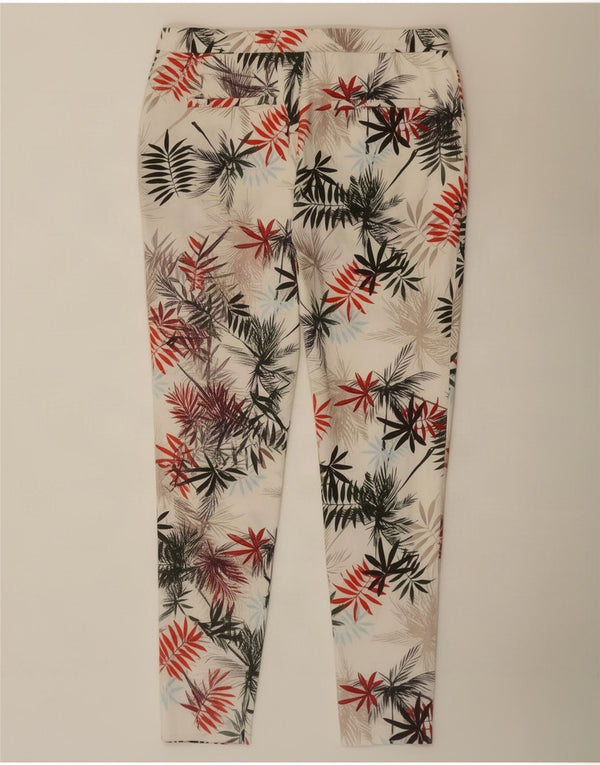Pantaloni chino slim da donna Reiss UK 12 medi W30 L27 cotone floreale bianco