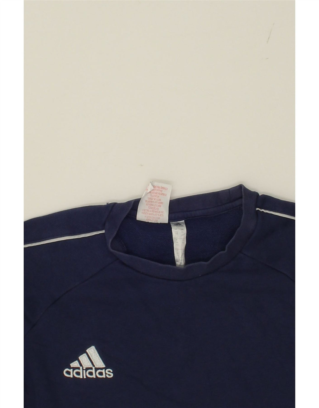 ADIDAS Boys Sweatshirt Jumper 15-16 Years Navy Blue Cotton Vintage Adidas and Second-Hand Adidas from Messina Hembry 