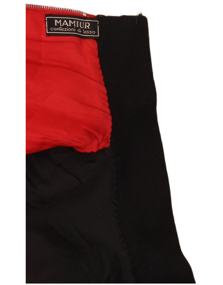 Abito a trapezio a maniche lunghe da donna VINTAGE UK 12 Colorblock rosso medio