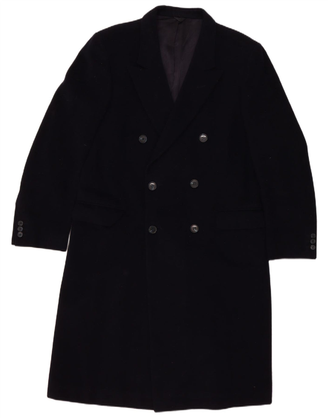 Cappotto doppiopetto da uomo Sespi UK 38 Lana vergine blu navy medio