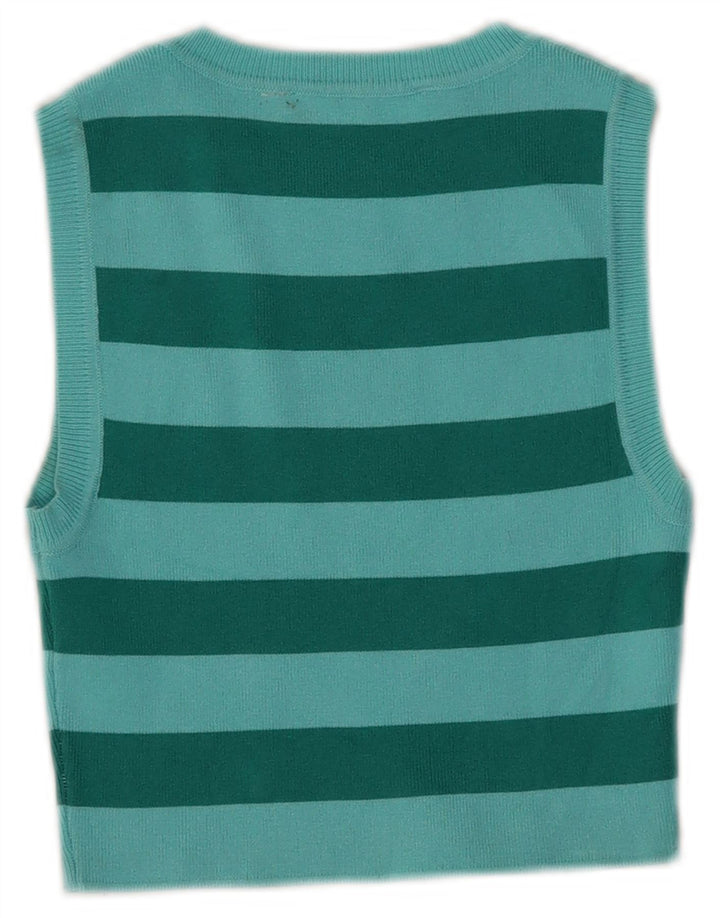 Canotta corta da donna Zara UK 8 piccola in viscosa a righe blu