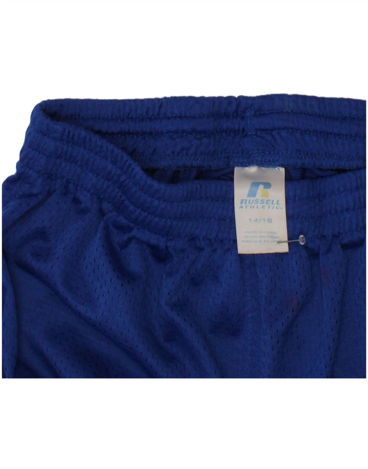 Pantaloncini sportivi da ragazzo Russell Athletic 14-15 anni in poliestere blu