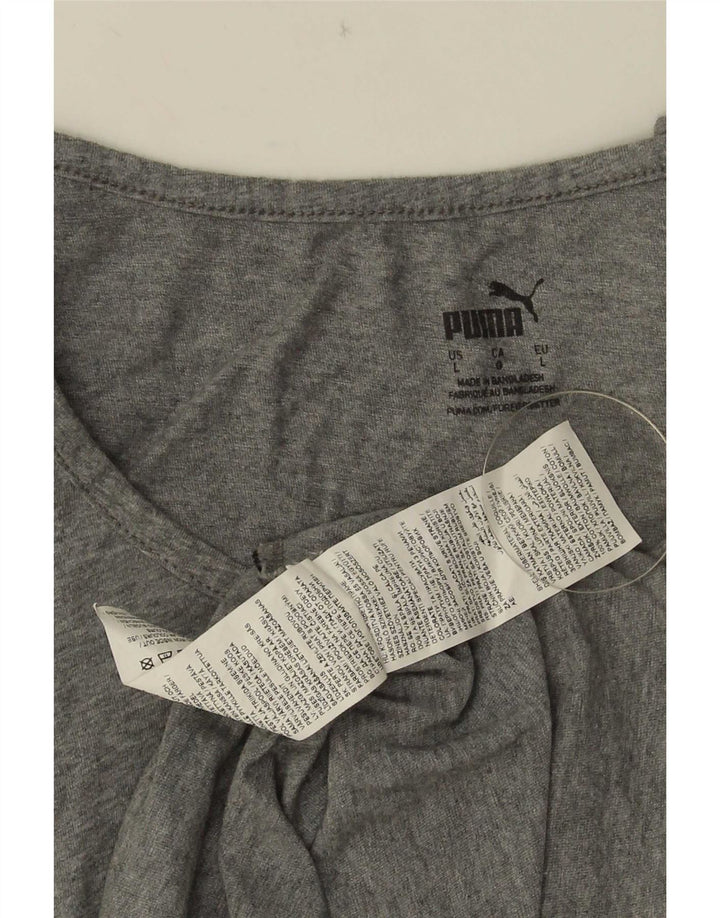 Canotta grafica da uomo Puma Large in cotone grigio