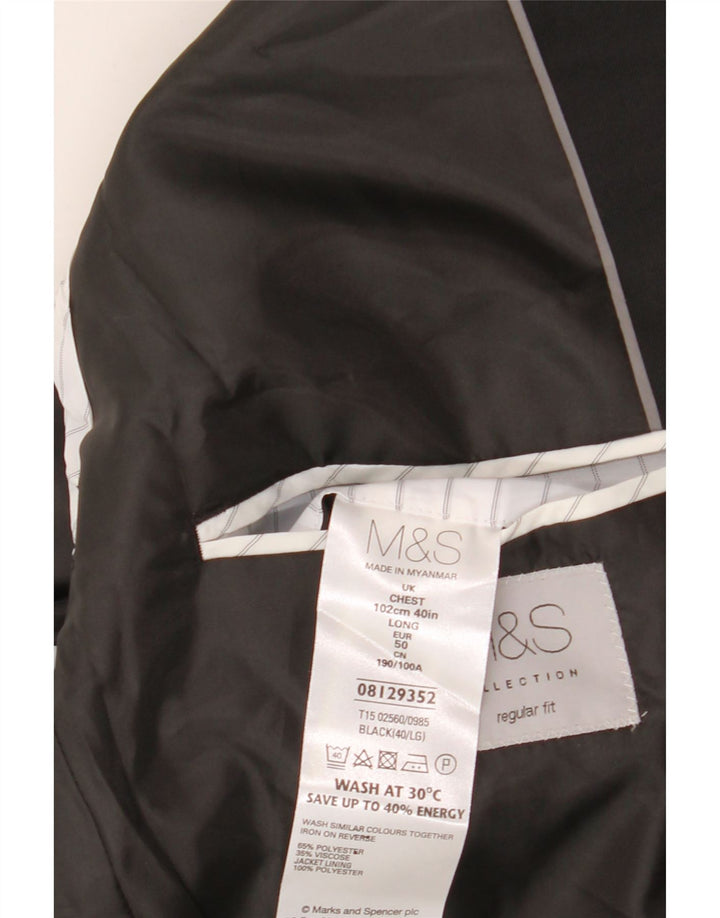 Giacca blazer a 2 bottoni vestibilità regolare da uomo Marks & Spencer EU 50 grande nera