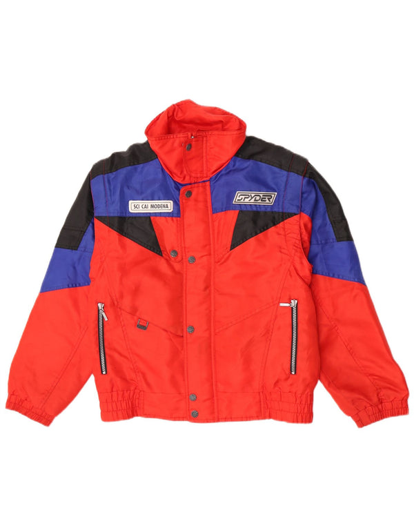 Giacca da sci con cappuccio per ragazzi Spyder 11-12 anni Poliestere color block rosso