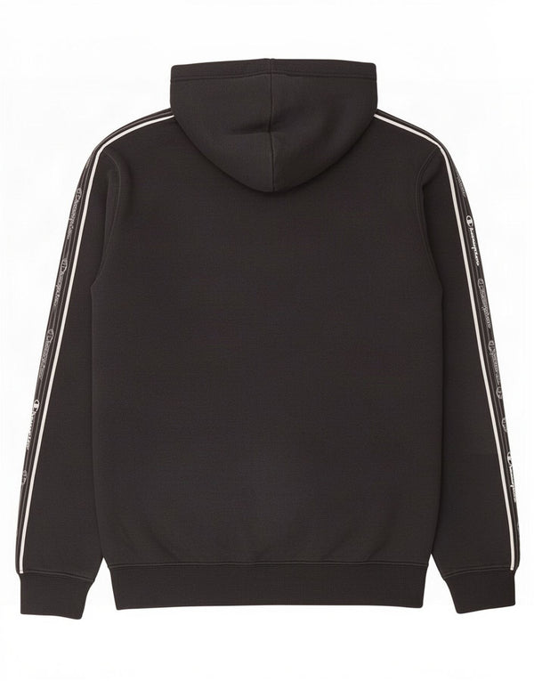 Maglione con cappuccio grafico da uomo Champion in cotone nero medio