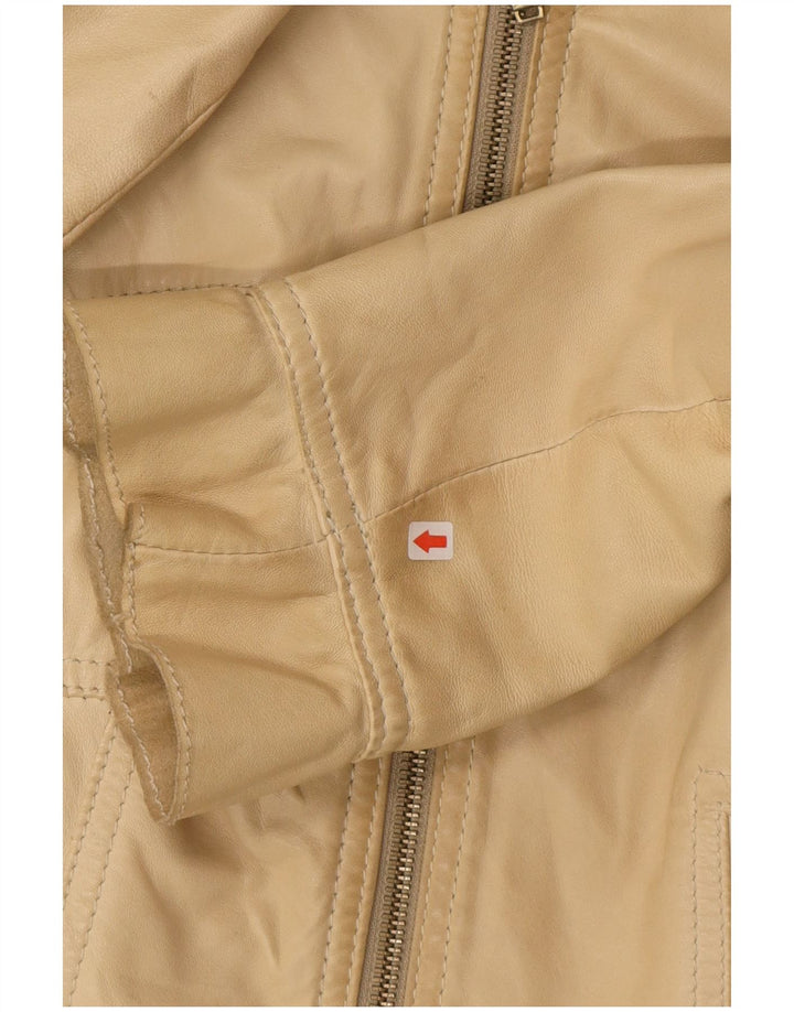 Giacca in pelle corta da donna Valentino IT 40 piccola in pelle beige