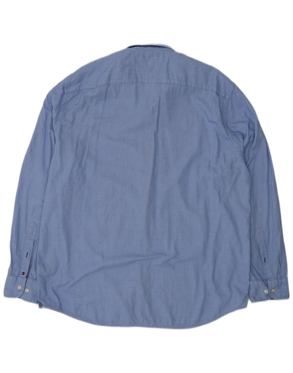 Camicia da uomo Tommy Hilfiger 2XL cotone maculato blu