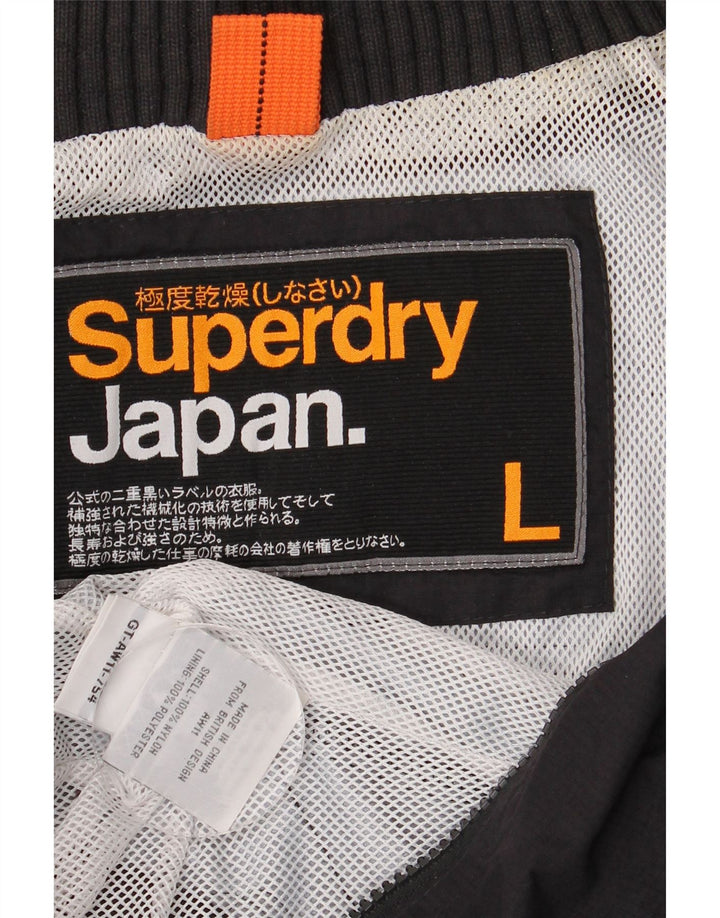 Giacca antipioggia da donna Superdry UK 16 grande nylon nero