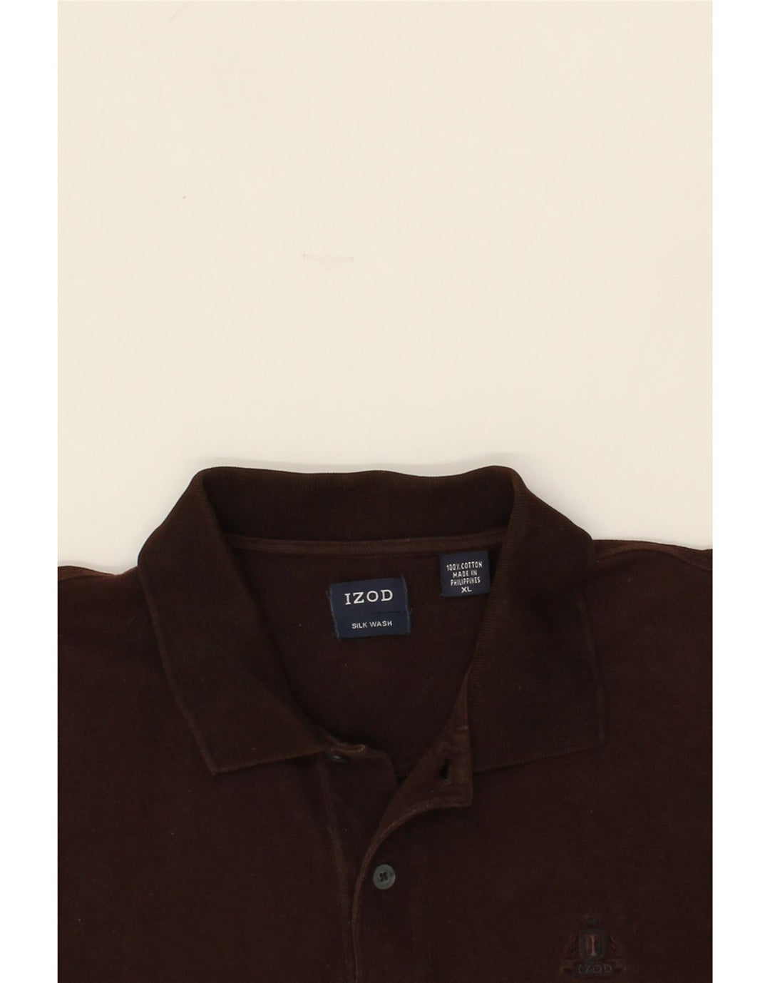 IZOD Mens Polo Shirt XL Brown Cotton Vintage Izod and Second-Hand Izod from Messina Hembry 