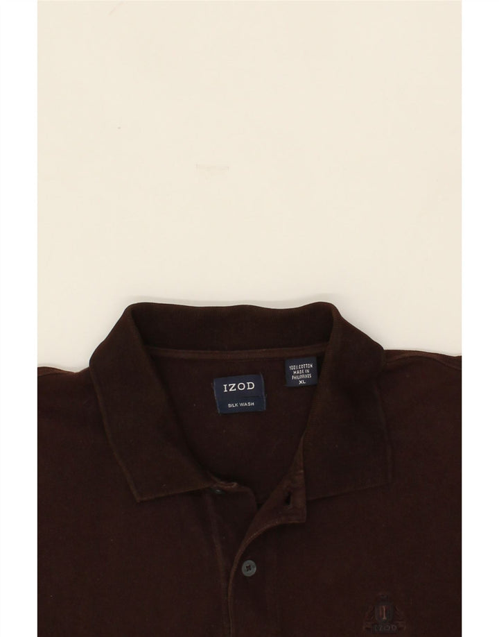 IZOD Mens Polo Shirt XL Brown Cotton Vintage Izod and Second-Hand Izod from Messina Hembry 