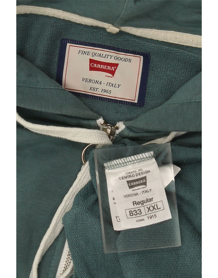 Maglione con cappuccio e zip da uomo Carrera 2XL in cotone verde