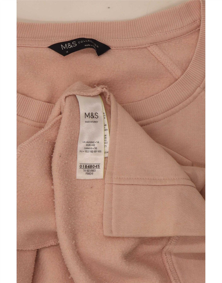 Felpa da donna Marks & Spencer UK 14 grande cotone rosa
