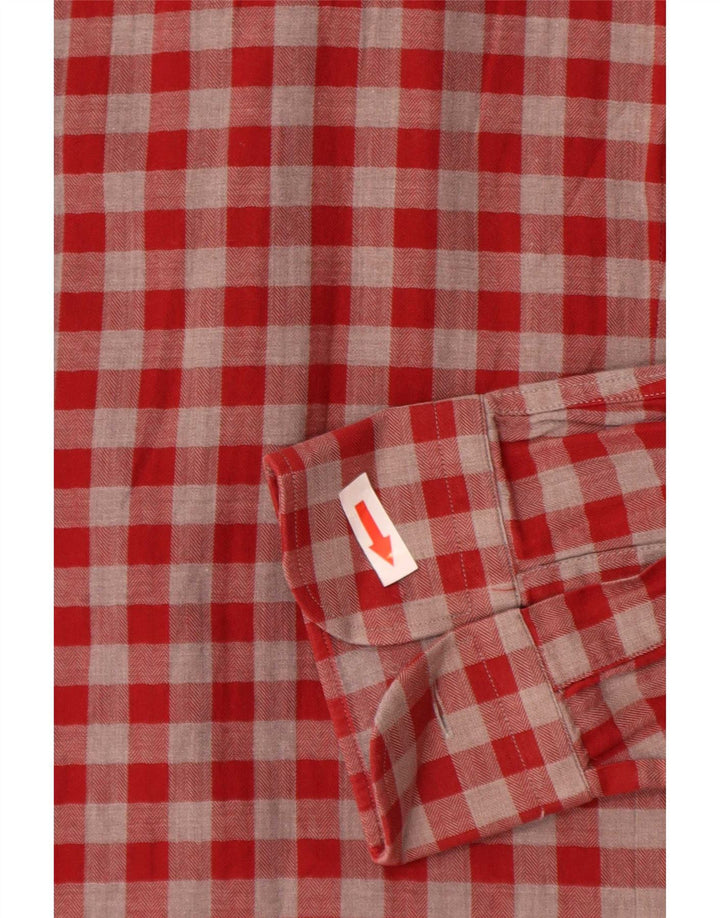 Camicia Zara da uomo slim fit piccola in cotone a quadretti rossi