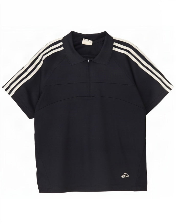 Polo Adidas da uomo piccola in poliestere blu navy