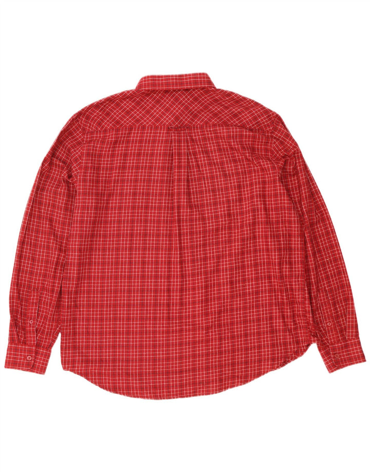 Camicia in flanella da uomo James Pringle XL poliestere a quadri rossi