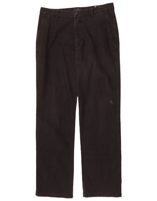 Pantaloni Chino Dritti Uomo Trussardi W34 L35 Cotone Nero