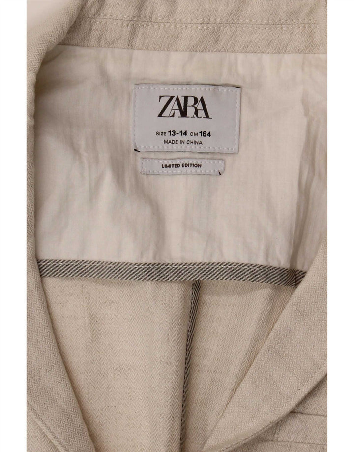 Giacca Blazer a 2 Bottoni Zara da Bambino 13-14 Anni Beige