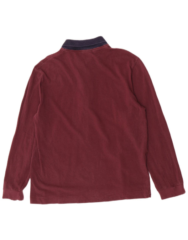 Polo da uomo a maniche lunghe Lacoste taglia 5 grande color bordeaux