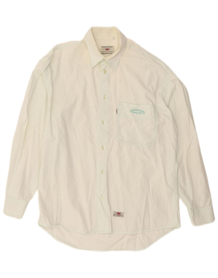 LEVI'S Mens Shirt Medium Off White Cotton