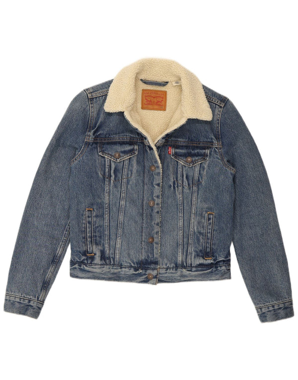 Giacca Levi's da donna in denim sherpa UK 6 XS blu cotone