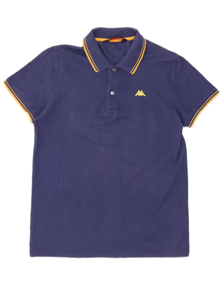 Polo Kappa Uomo Large in cotone a righe blu navy